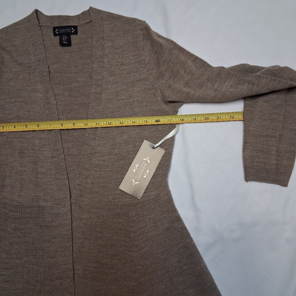 New Nanette Lepore Taupe Open Front Cardigan Women Size M - Picture 7 of 16